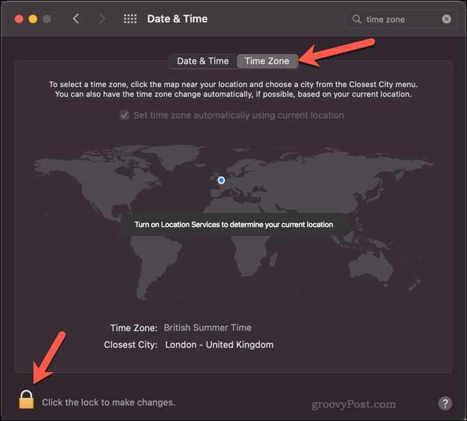 Ubah zona waktu di Mac untuk Discord