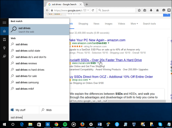 Firefox Google Cortana Default Windows 10