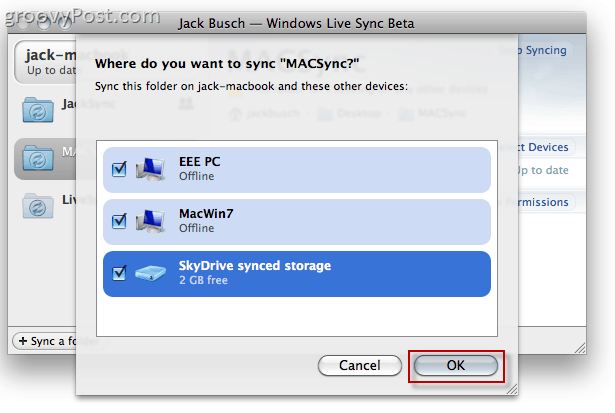 Sinkronisasi Mac OS X Live