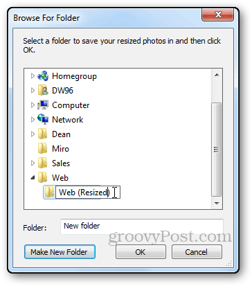 mengubah ukuran foto tutorial windows live galeri foto mengubah ukuran menentukan direktori membuat folder baru menelusuri dialog folder