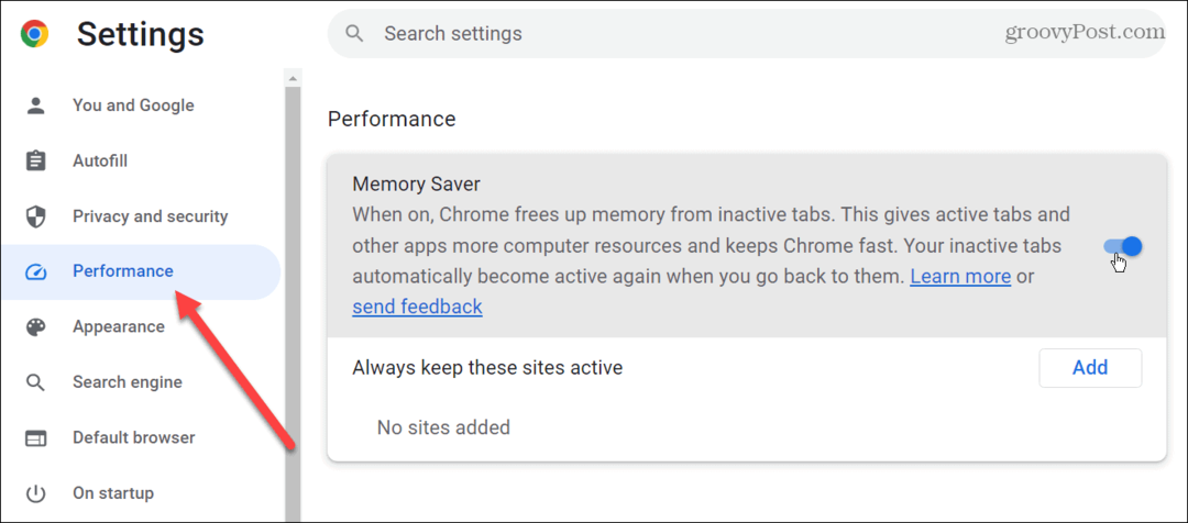 Aktifkan Tab Penghemat Memori di Google Chrome