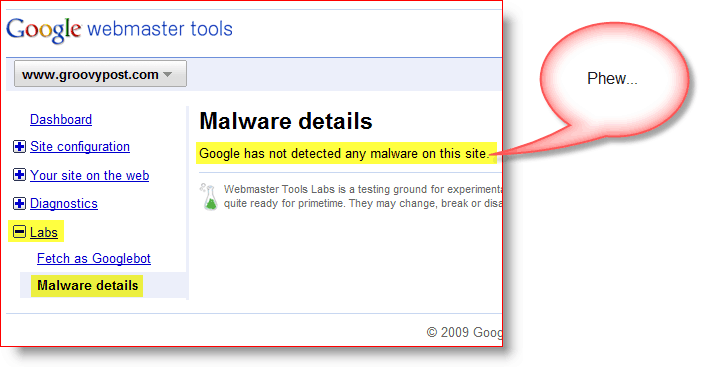 groovypost.com Detail Malware Alat Webmaster Google