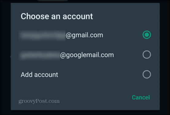 whatsapp pilih akun gmail