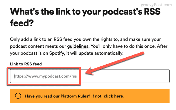 masukkan rss feed podcast kamu ke spotify