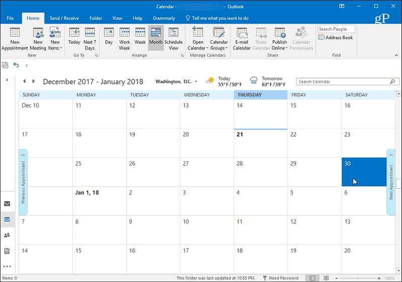 1 Kalender Outlook