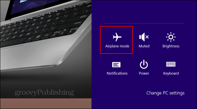 Ikon Windows 8.1 Airplane Mode
