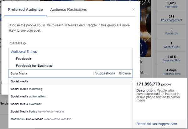 optimasi audiens facebook disukai minat audiens