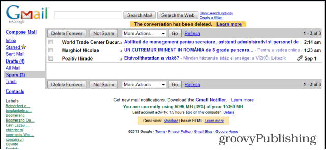 Gmail gaya lama html