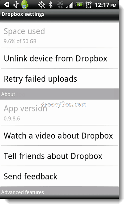 Copot Pemasangan Android Dropbox