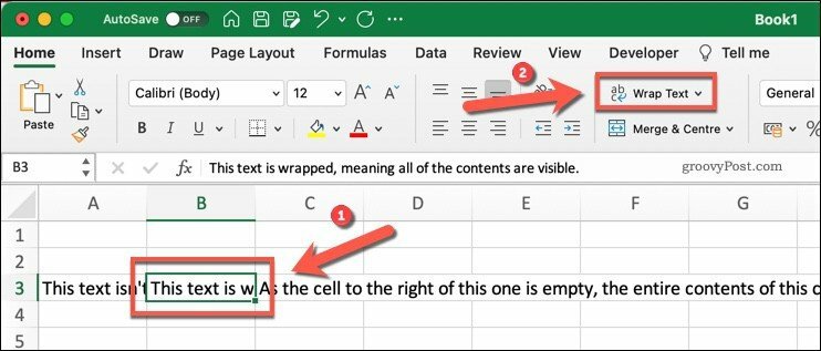 Tombol Bungkus Teks di Microsoft Excel