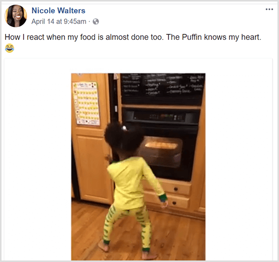 Nicole Walters memposting video Facebook tentang putrinya yang masih kecil menari di depan oven dengan piyamanya saat dia menunggu makanannya selesai dimasak.