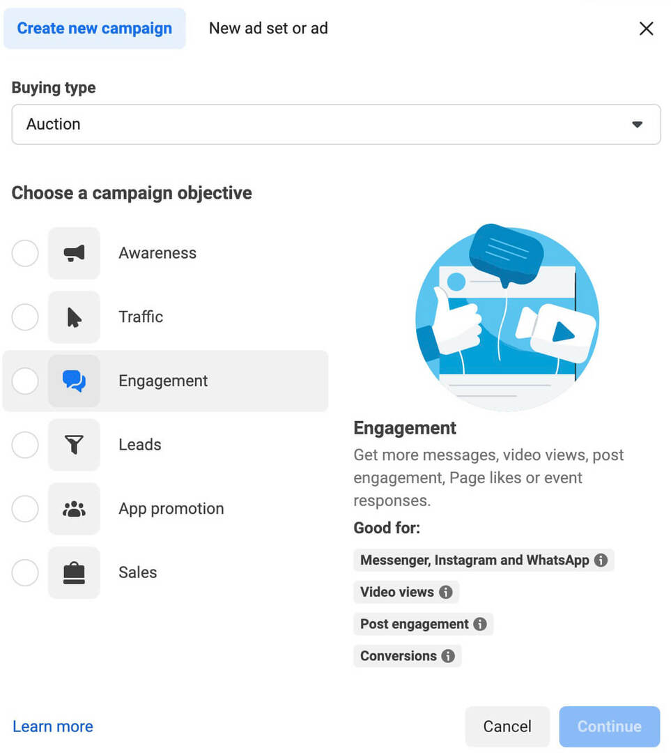 set-up-klik-ke-messenger-ads-in-facebook-reels-choose-relevan-objective-2