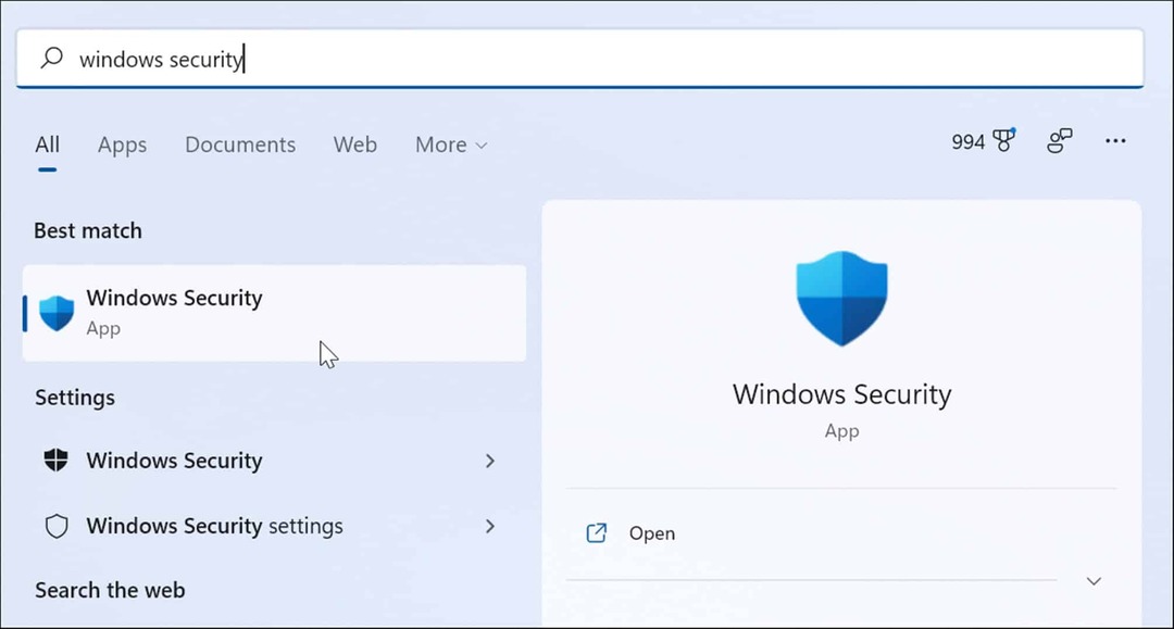 Aplikasi Keamanan Windows Mulai