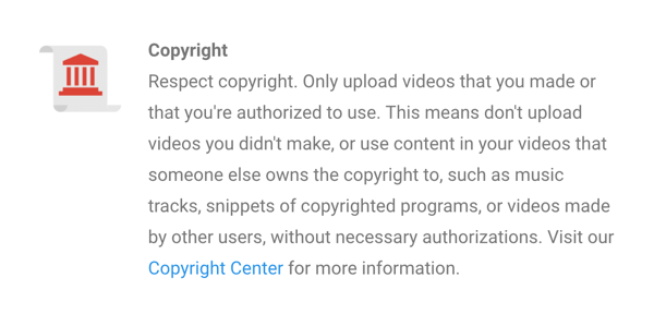 Kebijakan hak cipta YouTube dinyatakan dengan jelas.