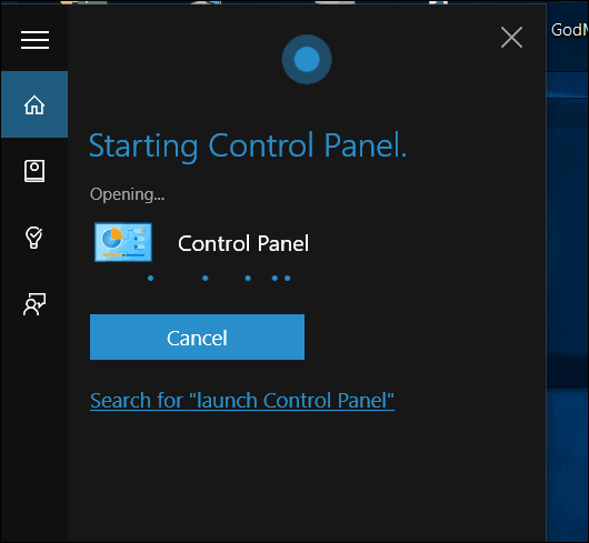 Windows 10 Cortana Buka panel kontrol