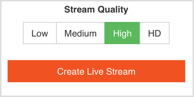 Pilih kualitas streaming langsung di Switcher Go.