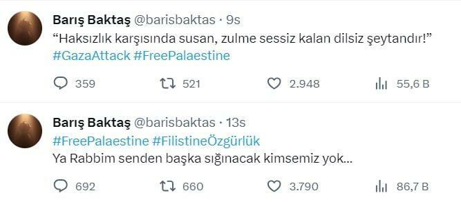 Barış Baktaş Berbagi dukungan untuk Palestina