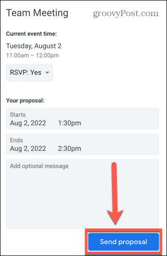 kalender google mengirim proposal