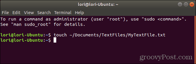 Gunakan perintah sentuh di Linux