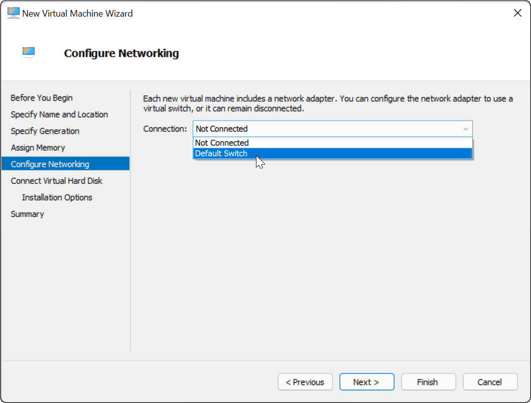 sakelar default konektivitas jaringan