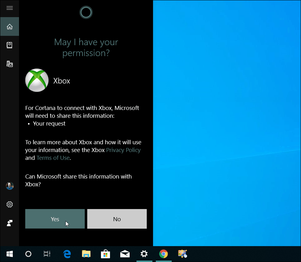 Hubungkan Xbox One Cortana PC