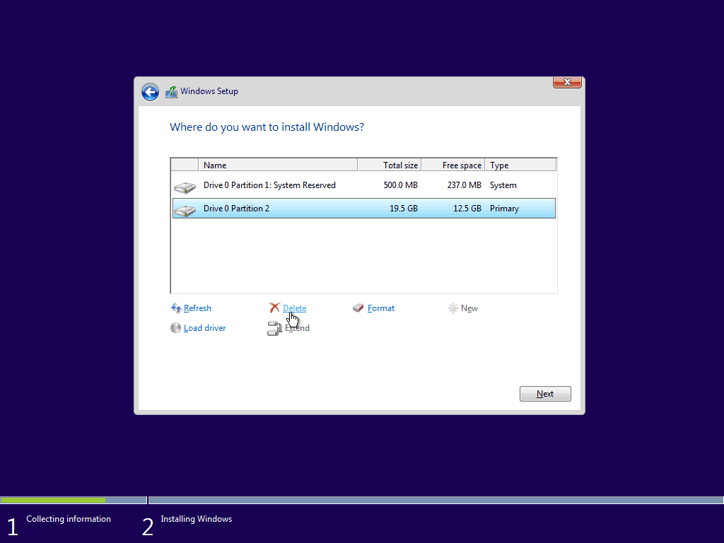 05 Hapus Partisi Utama yang Ada Instalasi Windows 10 Clean