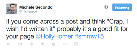 tweet dari presentasi holly homer smmw15