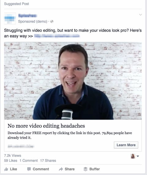 iklan video facebook di feed berita