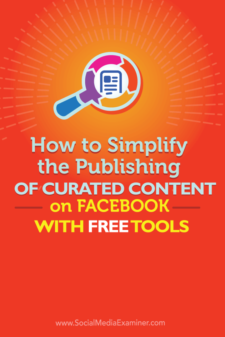 mempublikasikan konten yang dikurasi ke facebook dengan alat gratis