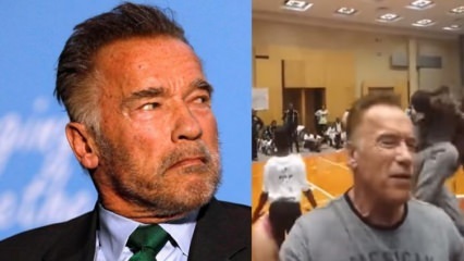 Serangan menendang terbang ke Schwarzenegger yang terkenal di dunia!