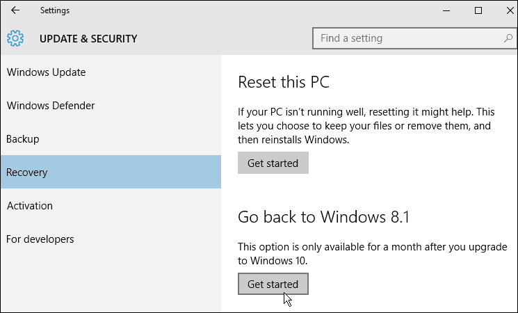 pemulihan Windows 10