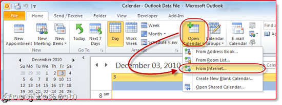 Kalender Google ke Outlook 2010`