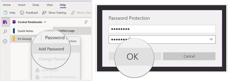 One Note password protect