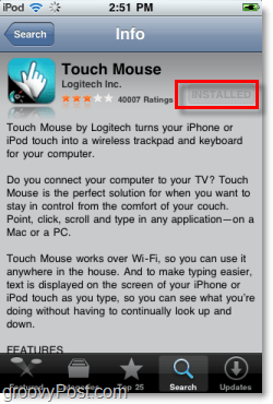 instal mouse sentuh logitech di iphone