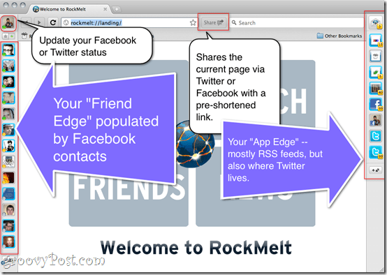 Ulasan RockMelt - Browser Web Media Sosial