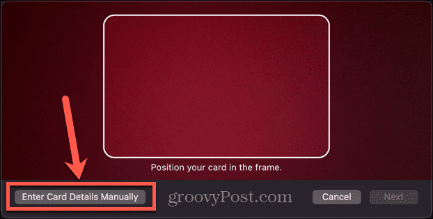 apple pay masukkan nomor kartu secara manual mac