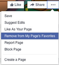 tidak seperti halaman facebook sebagai halaman Anda