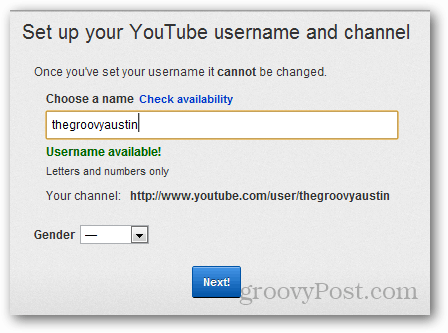siapkan nama pengguna youtube