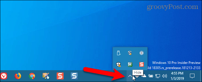 Periksa Chrome di baki sistem Windows