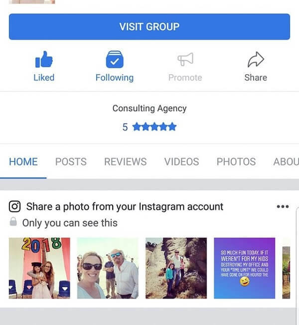 Aplikasi seluler Facebook sekarang menyarankan foto Instagram untuk dibagikan ke Halaman.