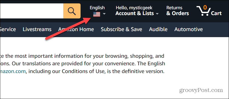 Ubah Bahasa di Amazon