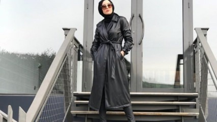 Model jaket kulit dalam pakaian jilbab