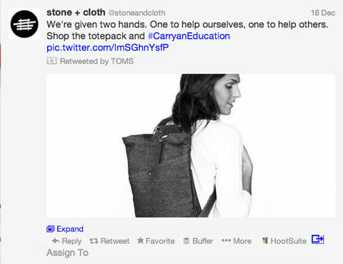 tom retweet dari batu + kain