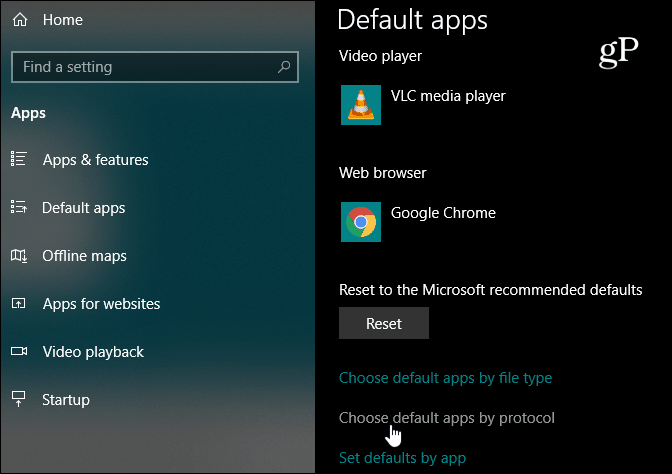 Memilih protokol aplikasi default windows 10