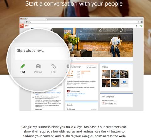Fitur produk halaman bisnis Google+