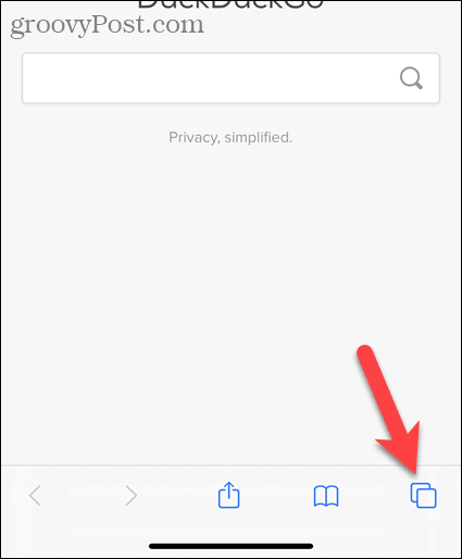 Ketuk tombol tab di Safari di iOS