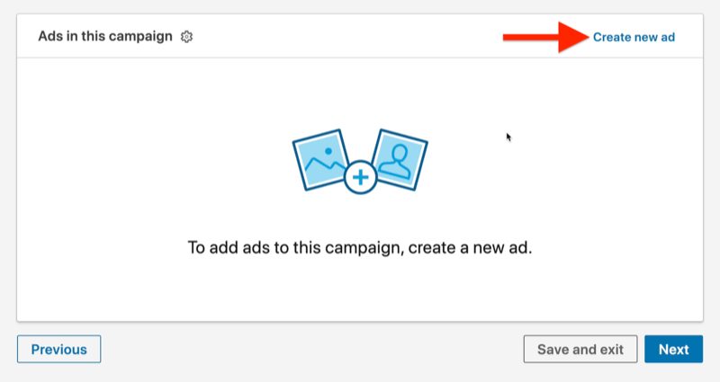 contoh terkait tingkat iklan kampanye iklan dengan opsi buat iklan baru yang disorot