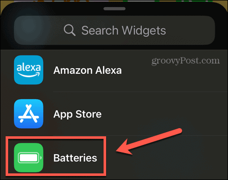 iphone memasukkan widget baterai