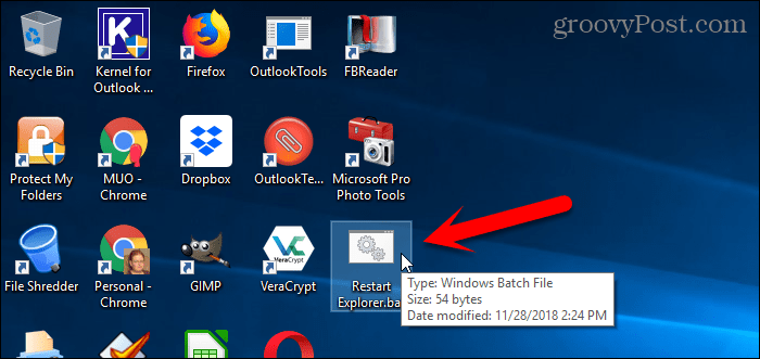 Jalankan file batch pada Windows 10 Desktop