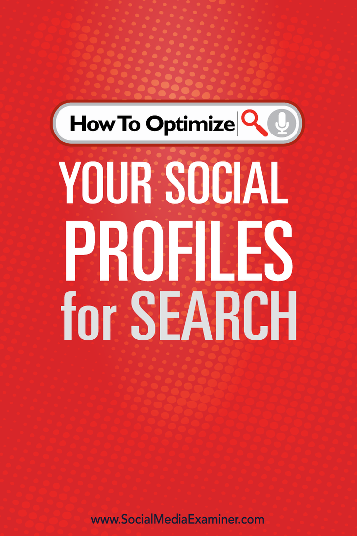 bagaimana mengoptimalkan profil sosial untuk pencarian